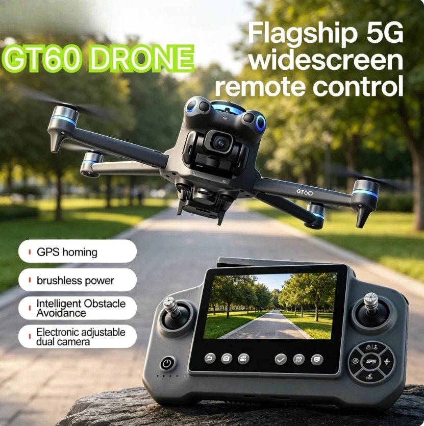 Fpv Brushless Rc Drone 4K - طائرة بدون طيار أصلية GT60 GPS