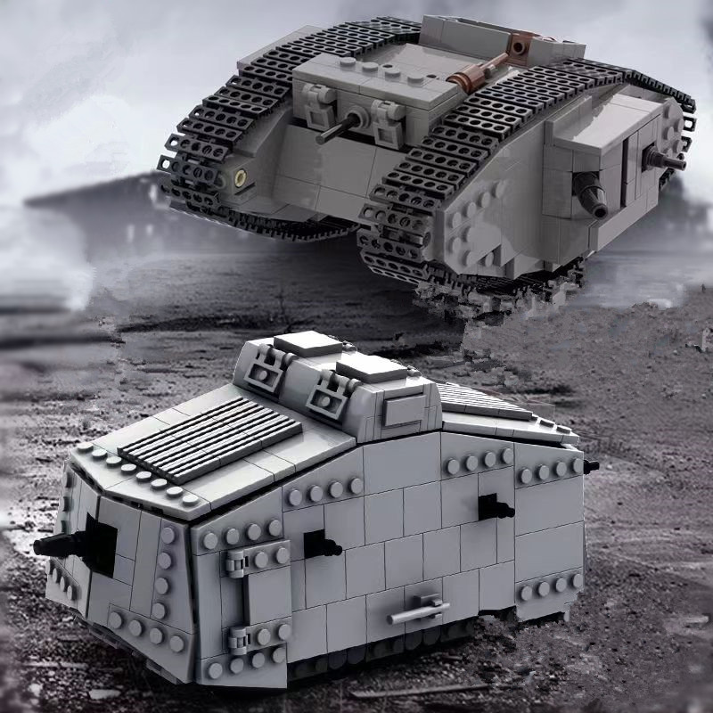 Lego Compatible Military Tank - مجموعة مكعبات بناء عسكرية ألمانية رائجة،