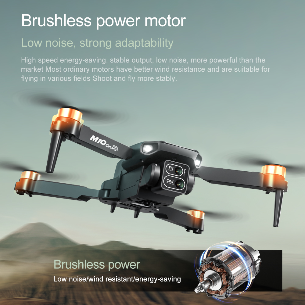 طائرة بدون طيار أصلية M10 بدقة - مراجعة Fpv Brushless Rc Drone 4K وسعره