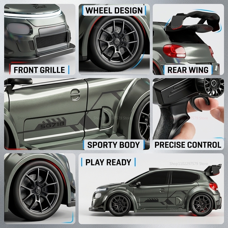 سيارة سباق SG718 الجديدة لعام  - مراجعة Rc Drift Car 1 24 Scale 4Wd وسعره