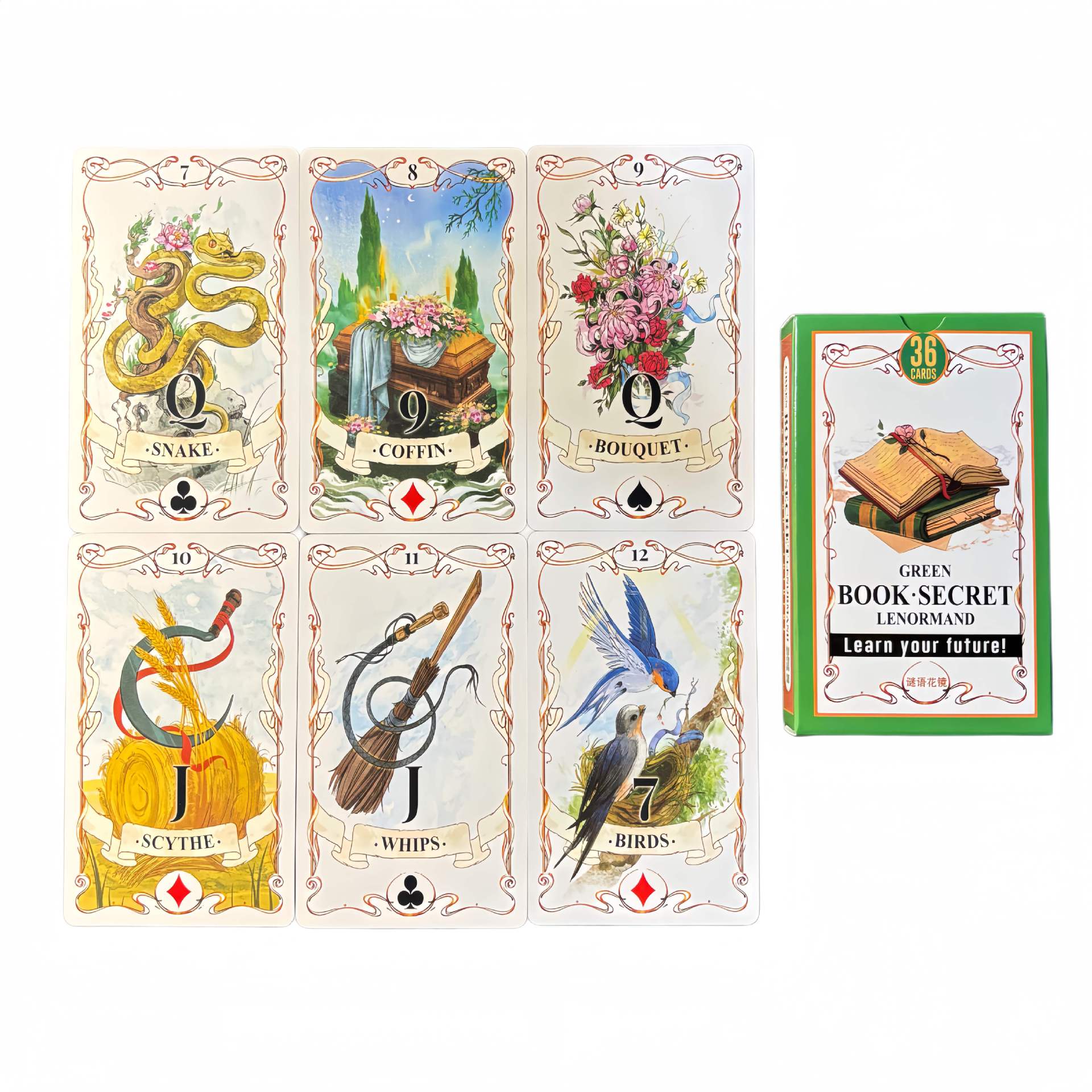 بطاقات لينورماند السحرية الخضر - مراجعة Tarot Cards Deck With Guidebook وسعره